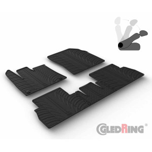 Rubber mats for Opel Combo (with switch. pass seat / round fixing)