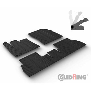Rubber mats for Citroen Berlingo (with switch. pass seat / round fixing)