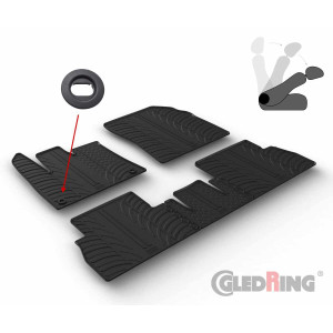 Rubber mats for Peugeot Rifter (with switch. pass seat / oval fixing)