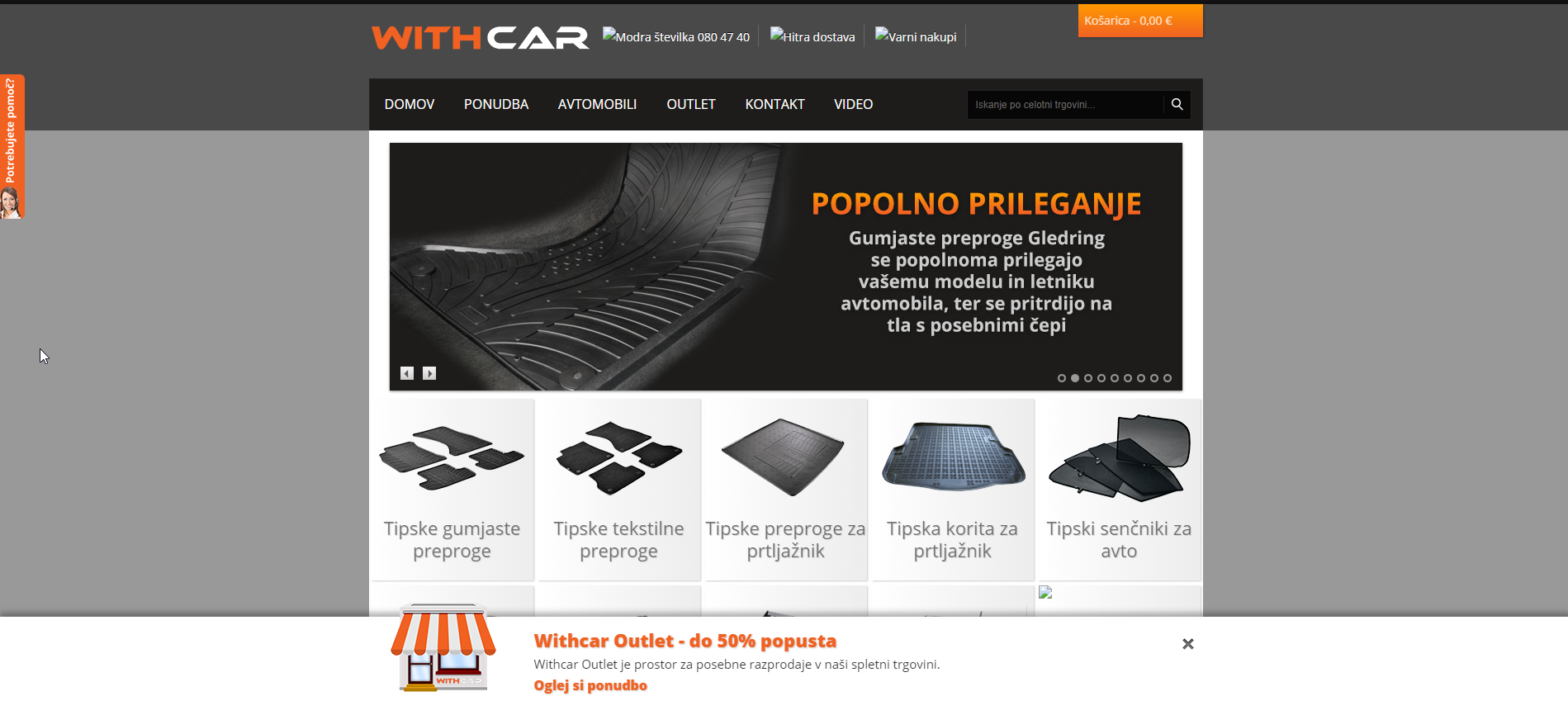 Ustanovitev spletne trgovine Withcar.si